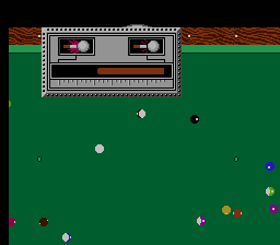 Championship Pool (NES) screenshot: change the power of the shot (also available by pressing ‘B’) and …