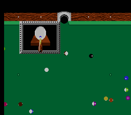 Championship Pool (NES) screenshot: change the spin of the shot.