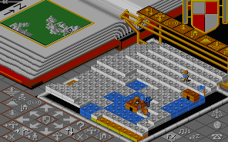 Populous: The Promised Lands (DOS) screenshot: Block Land - My guys.