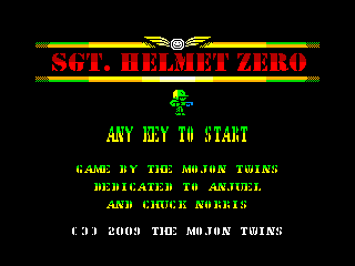Sgt. Helmet Zero (ZX Spectrum) screenshot: Title screen