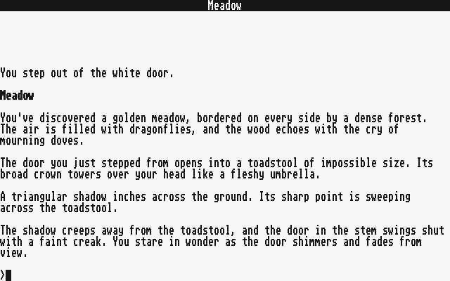 Trinity (Atari ST) screenshot: Arriving in the Meadow
