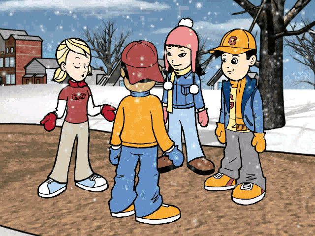 Snow Day: The GapKids Quest (Windows) screenshot: School was called! What should we do with our snow day?
