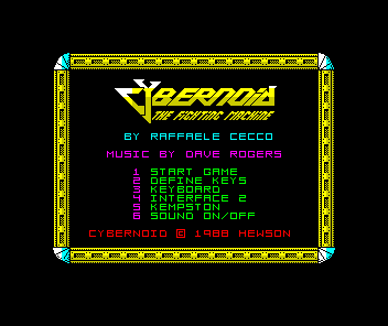 Cybernoid: The Fighting Machine (ZX Spectrum) screenshot: Title screen