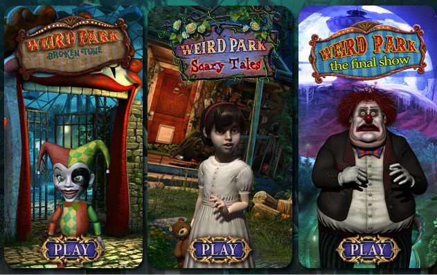 Weird Park: Super Pack (Windows) screenshot: Game selection screen