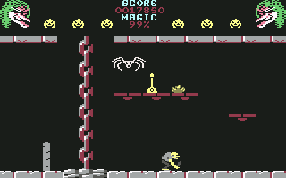Cauldron II: The Pumpkin Strikes Back (Commodore 64) screenshot: I closed the trap door with the lever