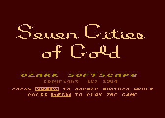 The Seven Cities of Gold (Atari 8-bit) screenshot: Title screen