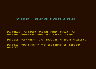 The Seven Cities of Gold (Atari 8-bit) screenshot: In the beginning, you inserted a map disk...