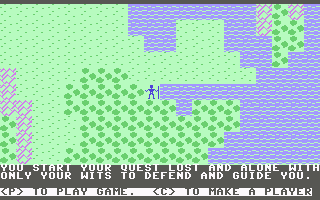 Ultima II: The Revenge of the Enchantress... (Commodore 64) screenshot: Do I want to play or create a character?