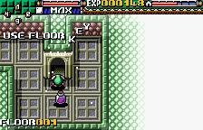 Dicing Knight. (WonderSwan Color) screenshot: Exit and purple potion.