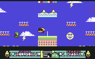 Edd the Duck! (Commodore 64) screenshot: Falling down