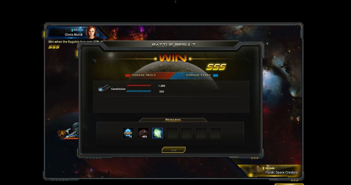 Star Trek: Alien Domain (Browser) screenshot: After each battle you receive random rewards.
