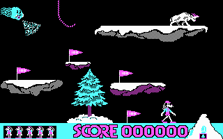 Matterhorn Screamer! (DOS) screenshot: Climb Goofy, climb!