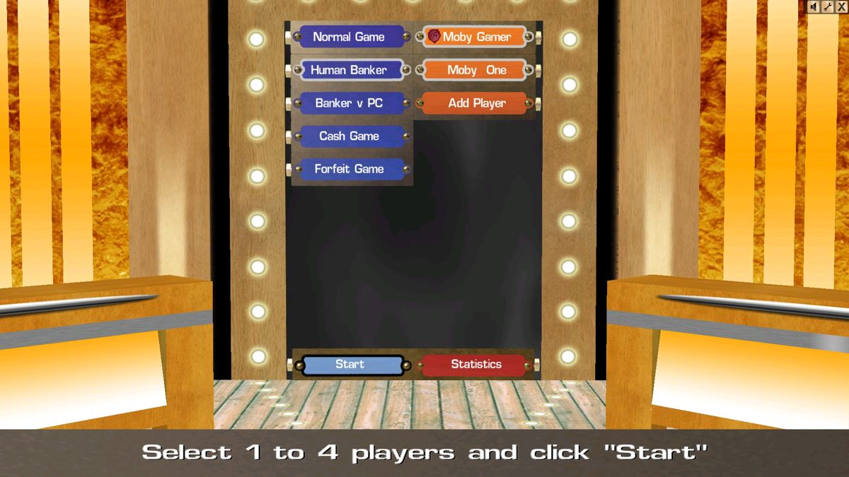 Deal or No Deal: The Official PC Game (Windows) screenshot: The start of a Human Banker game. This game has no single player option