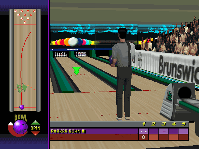 Brunswick Circuit Pro Bowling (Windows) screenshot: Moving the bowler a bit.