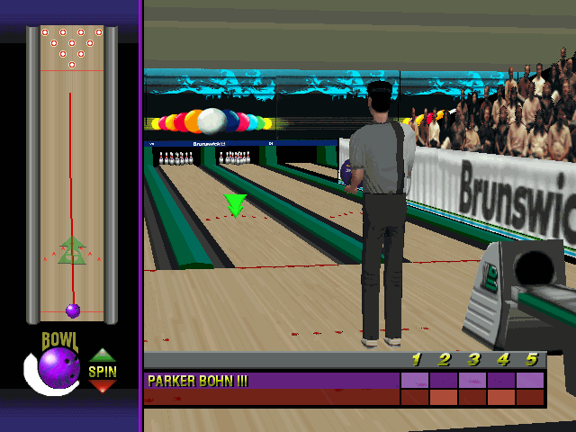 Brunswick Circuit Pro Bowling (Windows) screenshot: Basic aiming.