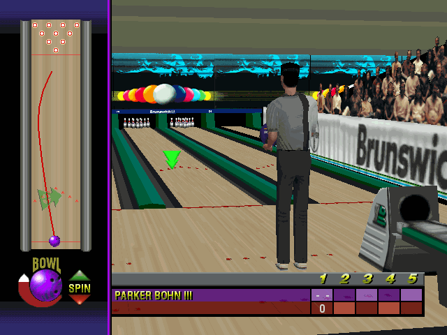 Brunswick Circuit Pro Bowling (Windows) screenshot: Putting in a little curve.