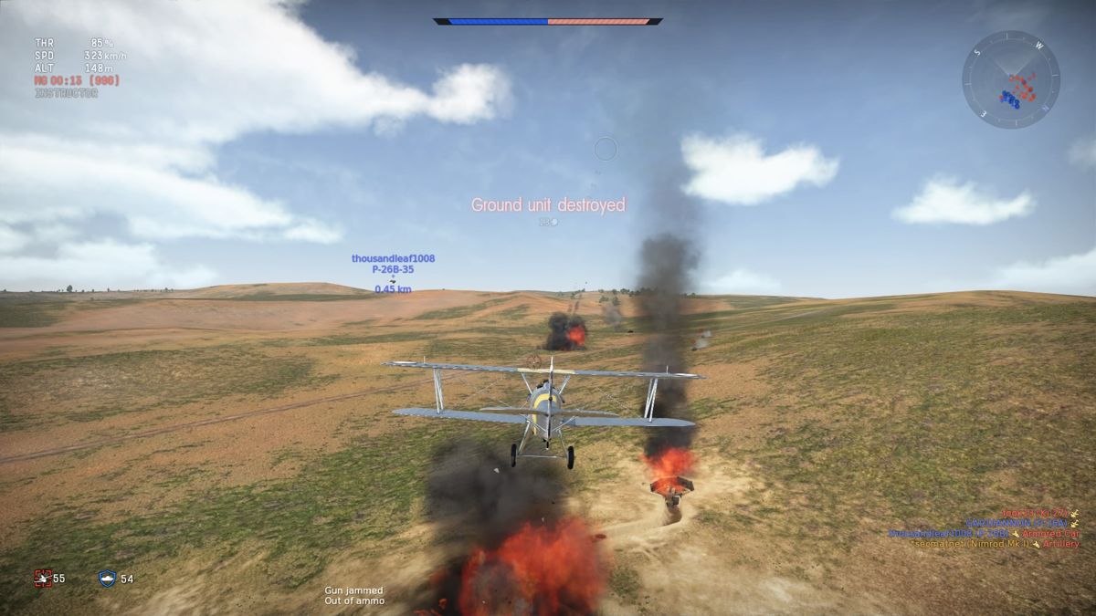 War Thunder (PlayStation 4) screenshot: Enemy artillery destroyed