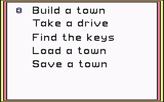 Stickybear: Town Builder (Commodore 64) screenshot: Main menu