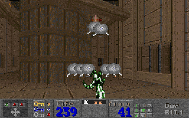 Quiver (DOS) screenshot: Alien's Ripper's power
