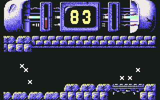 Trantor: The Last Stormtrooper (Commodore 64) screenshot: Which causes me to explode.