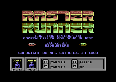 Raster Runner (Commodore 64) screenshot: Options
