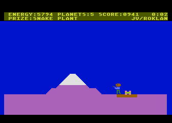 Journey to the Planets (Atari 8-bit) screenshot: Others are tastfully decorated with mountains or other objects, like this one here.