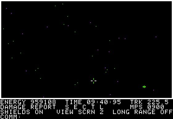 Rings of Saturn (Apple II) screenshot: Hunting for Targets