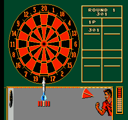 Magic Darts (NES) screenshot: Lining up a throw