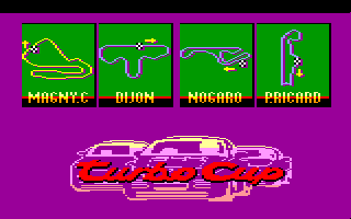 Turbo Cup (Amstrad CPC) screenshot: Main Menu