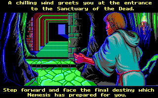 Terror of the Catacombs (DOS) screenshot: The quest begins.