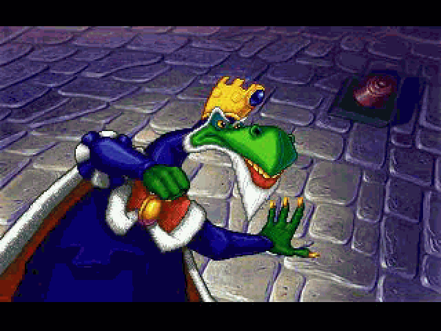 Blazing Dragons (PlayStation) screenshot: King All-Fire (from a cutscene)