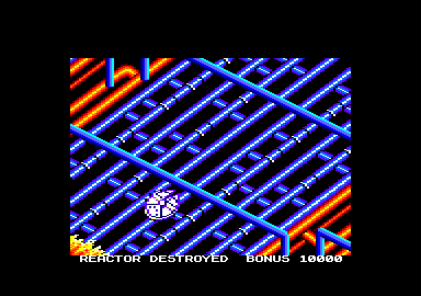 Star Wars: Return of the Jedi (Amstrad CPC) screenshot: I hit the target, now I need to out run the explosion.