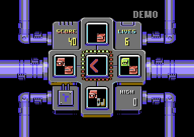 Assembloids (Commodore 64) screenshot: Attract and demo mode