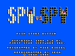Spy vs Spy (SEGA Master System) screenshot: Title Screen