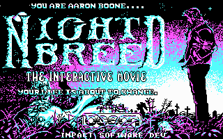 Clive Barker's Nightbreed: The Interactive Movie (DOS) screenshot: Title screen (CGA)