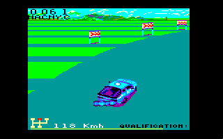 Turbo Cup (Amstrad CPC) screenshot: Turning...