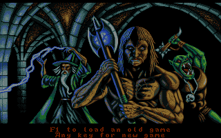The Four Crystals of Trazere (DOS) screenshot: Main Menu