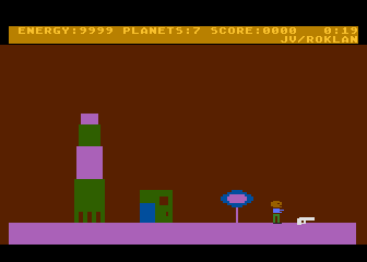 Journey to the Planets (Atari 8-bit) screenshot: This white object should be fairly easy to identify...