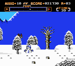 Gotcha! The Sport! (NES) screenshot: That tree can't save you!