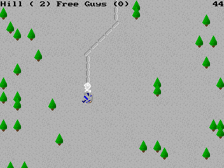 Ski King (DOS) screenshot: That's got to hurt.