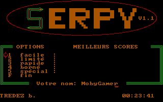 Serpy (DOS) screenshot: Title screen