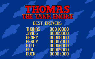 Thomas the Tank Engine & Friends (Amiga) screenshot: High score list.