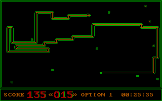 Serpy (DOS) screenshot: Getting ridiculously bigger