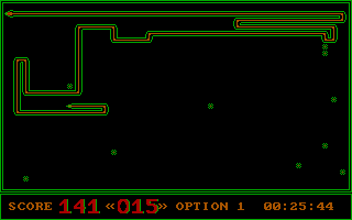Serpy (DOS) screenshot: So big, I have run myself against a wall.