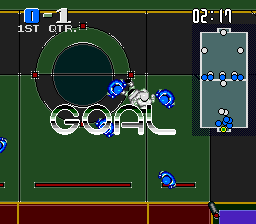 Powerball (Genesis) screenshot: Goal has been scored.