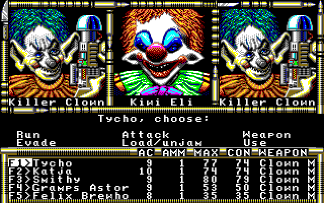 Fountain of Dreams (DOS) screenshot: A vengeful Kiwi Eli stands between you and the Fountain of Dreams