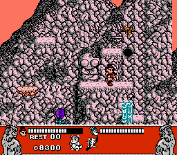 Conquest of the Crystal Palace (NES) screenshot: Jumping your way up a mountain
