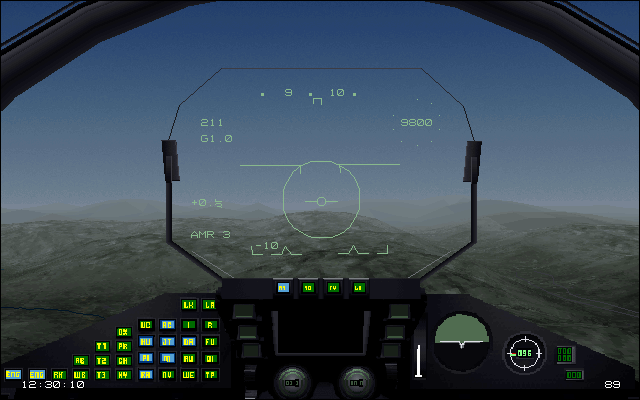 EF 2000 (DOS) screenshot: HUD - Heads Up Display