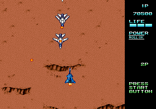 Vapor Trail (Genesis) screenshot: Flying over the desert.