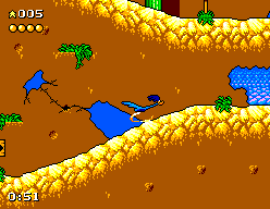 Desert Speedtrap starring Road Runner and Wile E. Coyote (SEGA Master System) screenshot: Getting some speed up!
